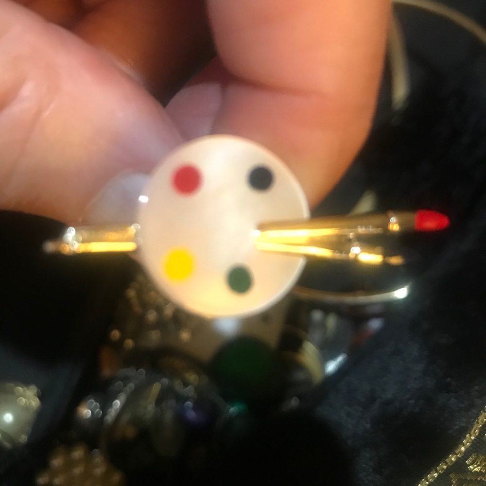 Antique Jewelry Pin & Screw Earrings - Picture 3 of 4